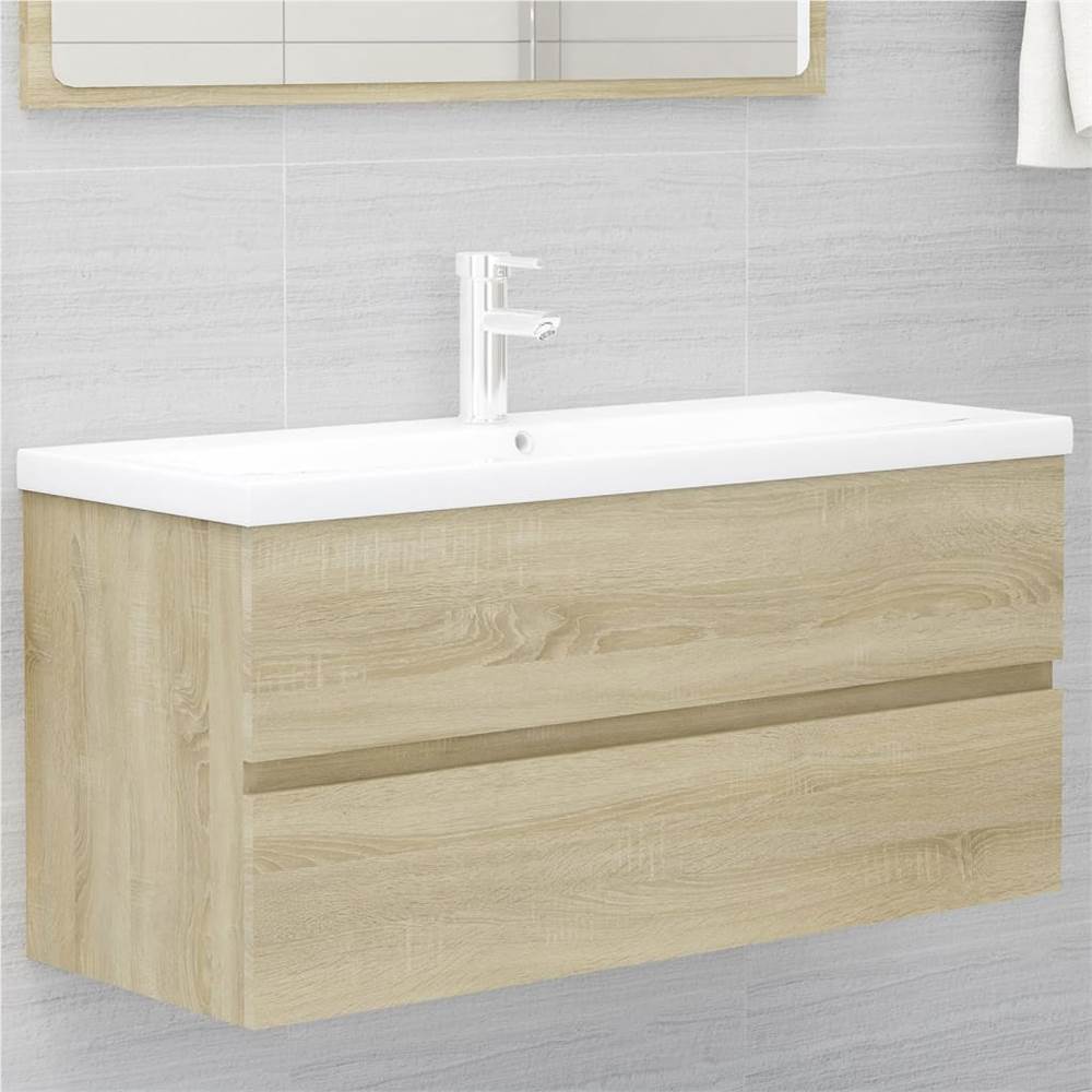 

Sink Cabinet with Built-in Basin Sonoma Oak Chipboard