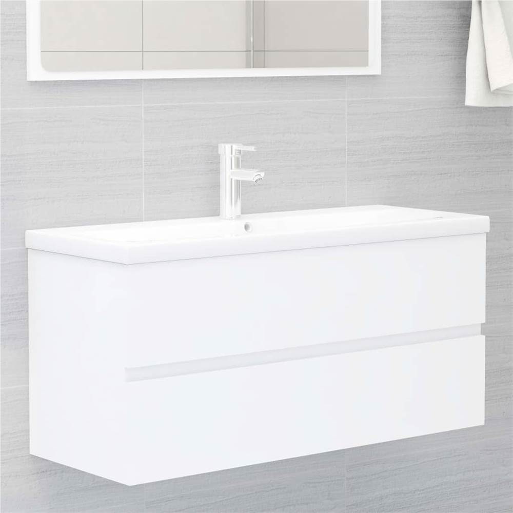 

Sink Cabinet with Built-in Basin White Chipboard