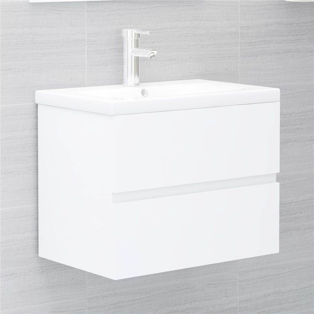 

Sink Cabinet with Built-in Basin White Chipboard