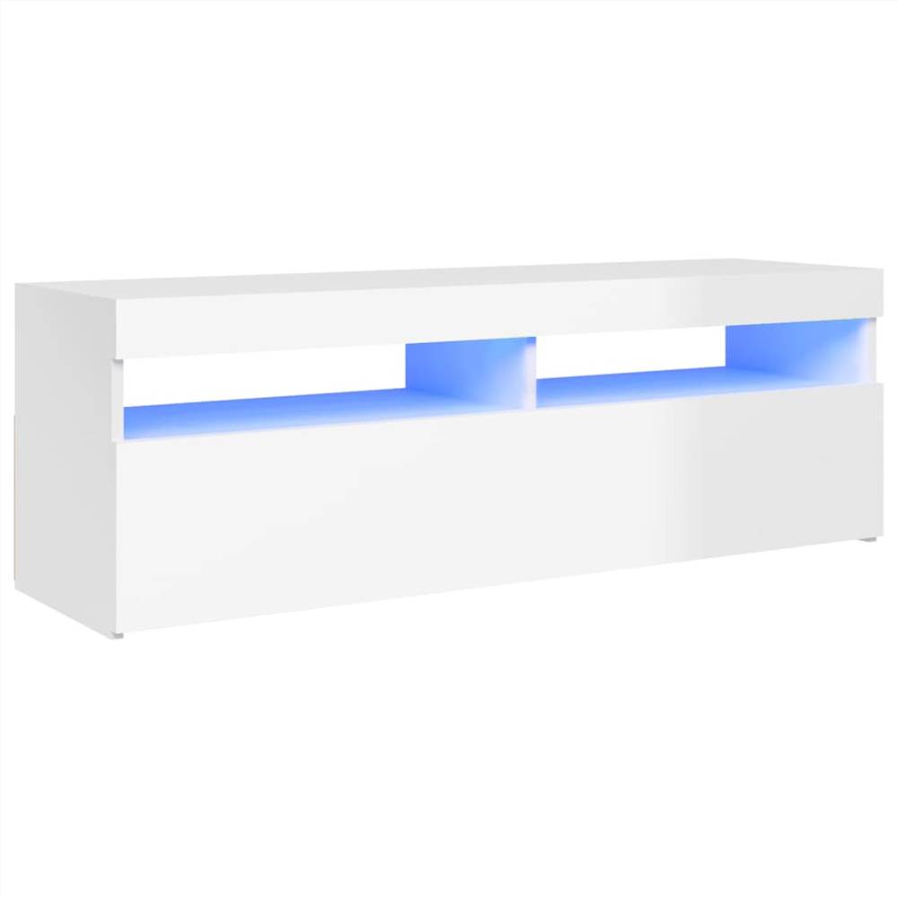 TV Cabinet With LED Lights High Gloss White 120x35x40 Cm 13 TV Cabinet with LED Lights High Gloss White 120x35x40 cm