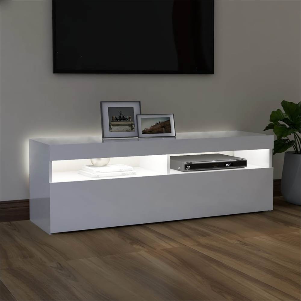 TV Cabinet With LED Lights High Gloss White 120x35x40 Cm 14 TV Cabinet with LED Lights High Gloss White 120x35x40 cm