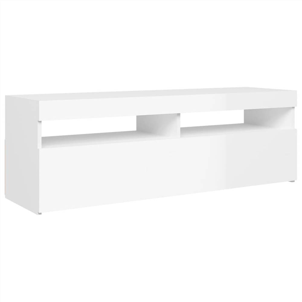 TV Cabinet With LED Lights High Gloss White 120x35x40 Cm 18 TV Cabinet with LED Lights High Gloss White 120x35x40 cm