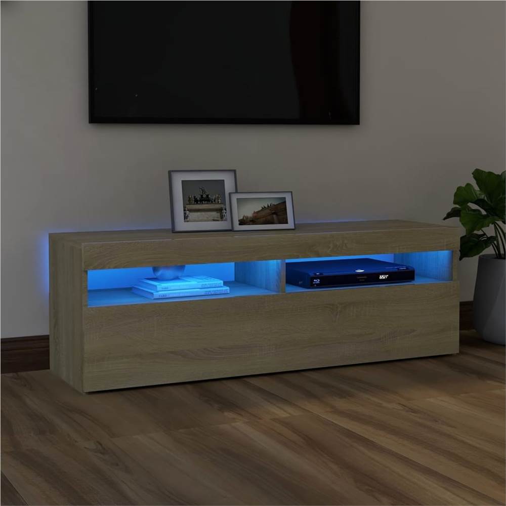 

TV Cabinet with LED Lights Sonoma Oak 120x35x40 cm