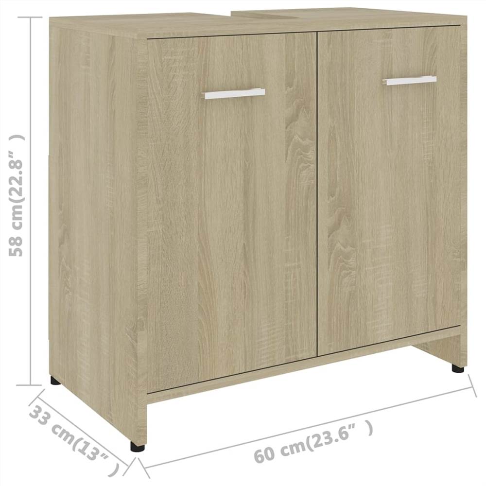4 Piece Bathroom Furniture Set Sonoma Oak