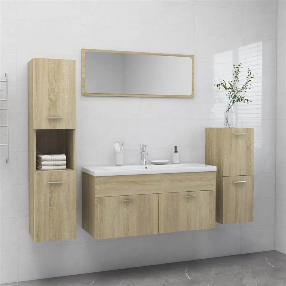 

Bathroom Furniture Set Sonoma Oak Chipboard