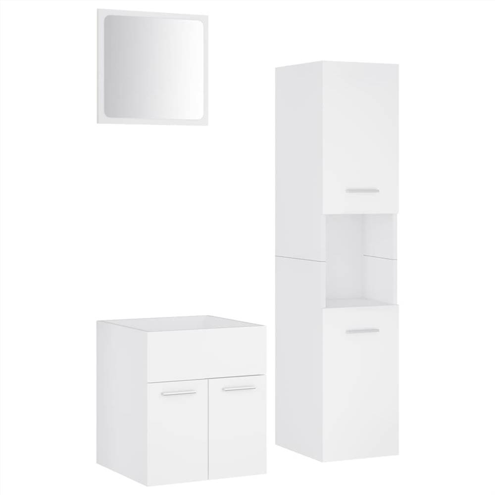 Bathroom Furniture Set White Chipboard