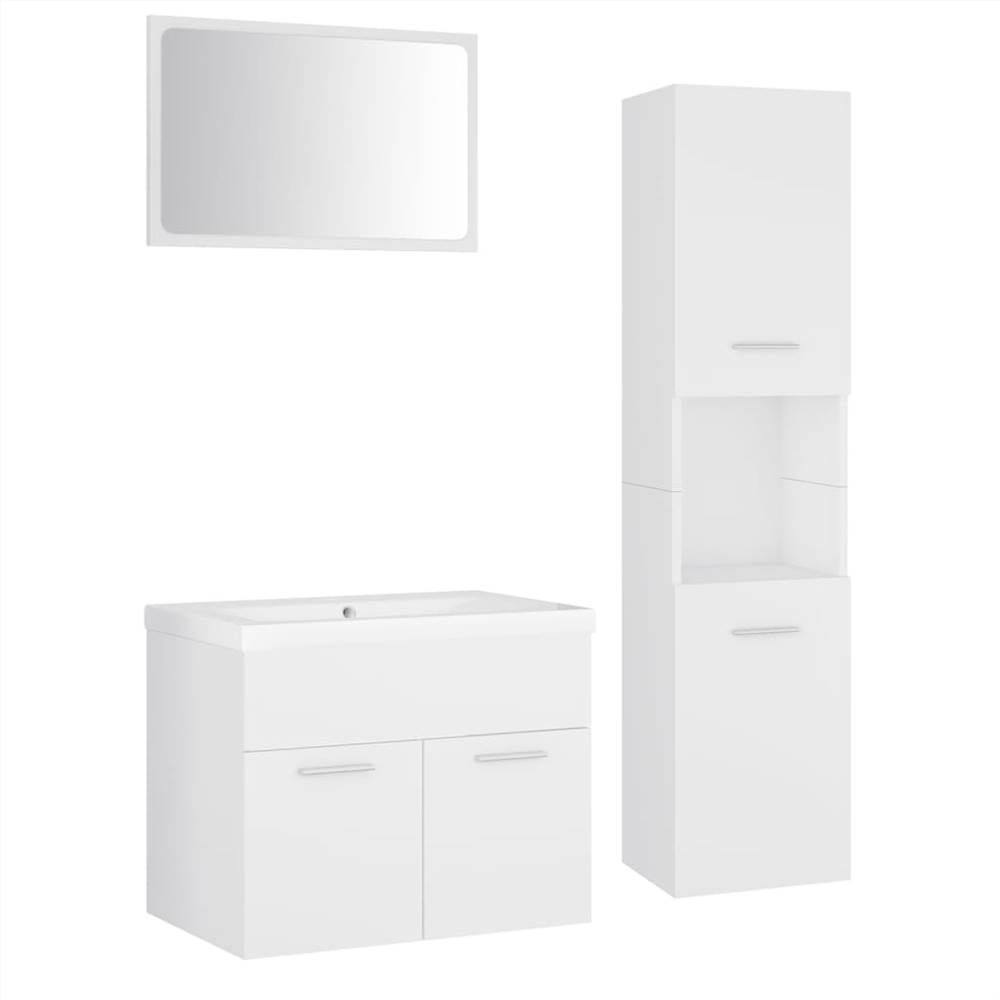 Bathroom Furniture Set White Chipboard