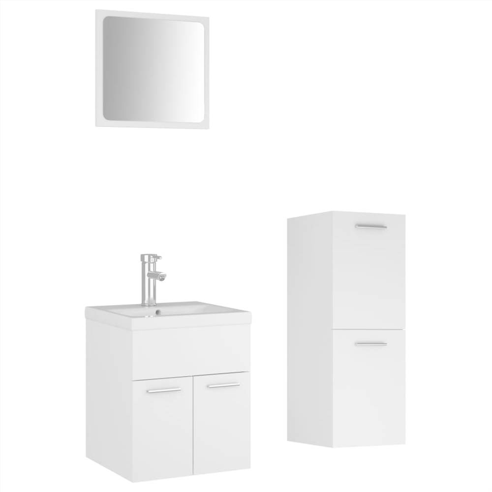 Bathroom Furniture Set White Chipboard