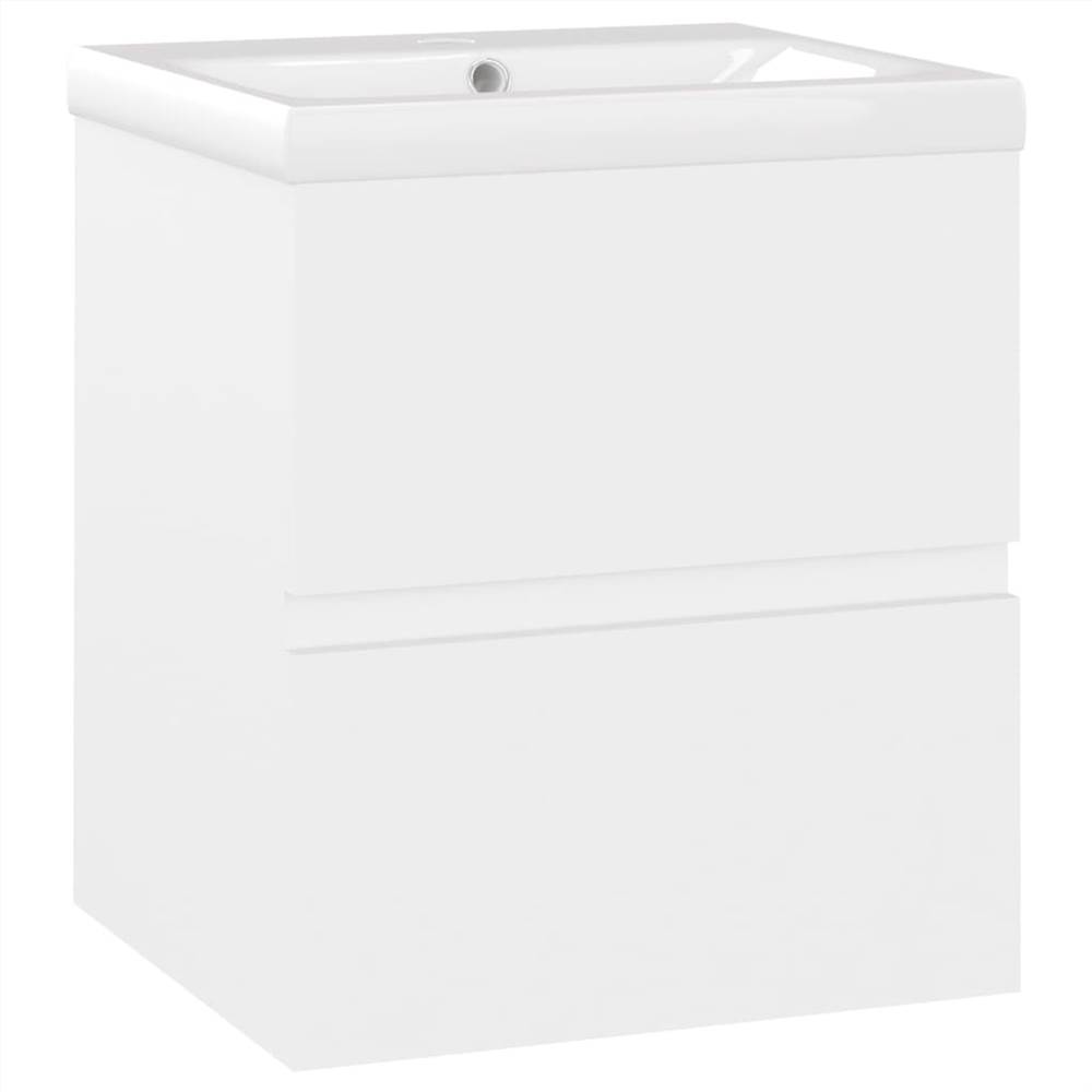 Sink Cabinet with Built-in Basin White Chipboard