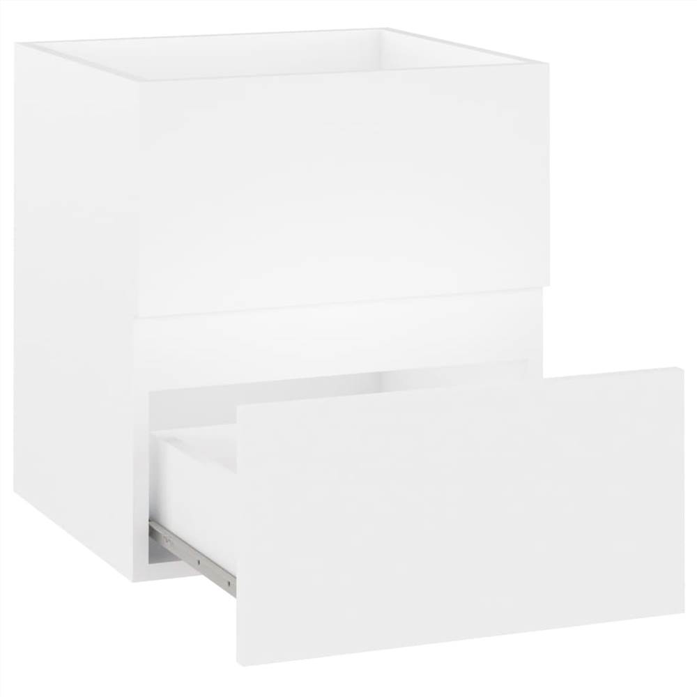 Sink Cabinet with Built-in Basin White Chipboard