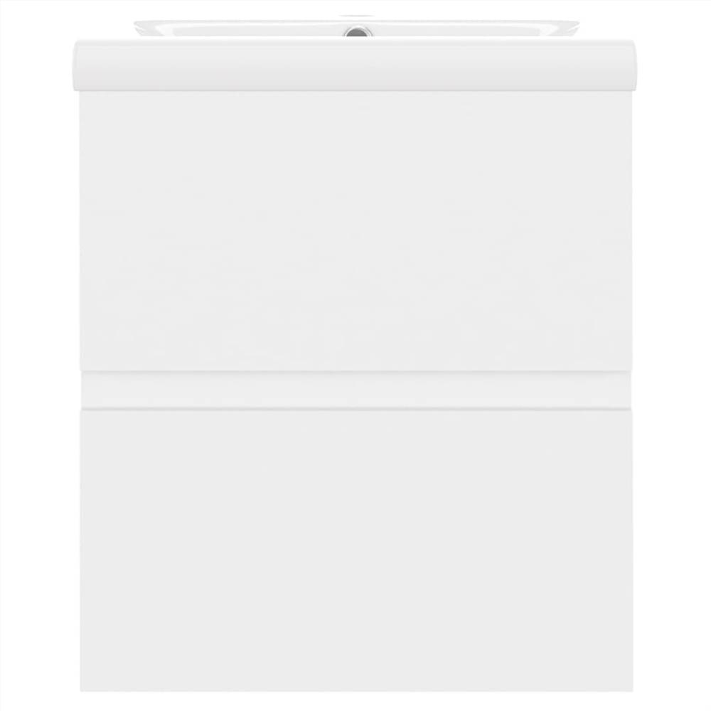 Sink Cabinet with Built-in Basin White Chipboard