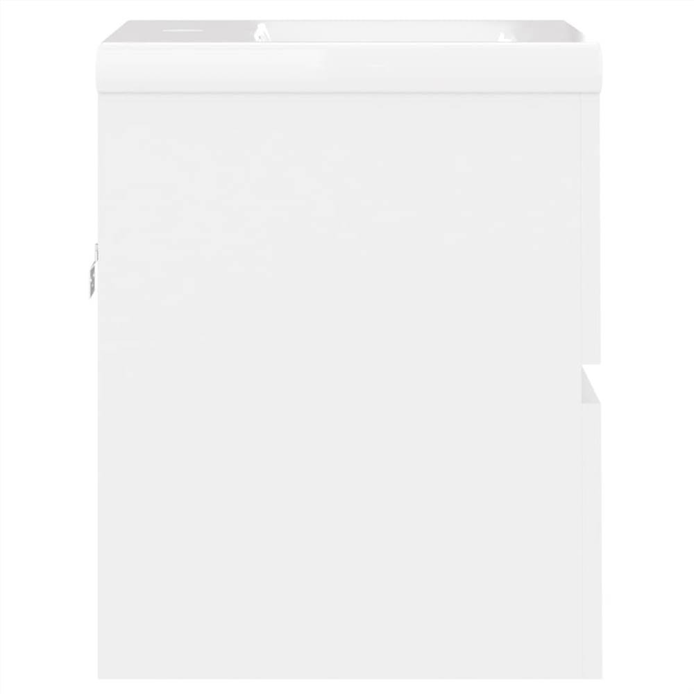 Sink Cabinet with Built-in Basin White Chipboard