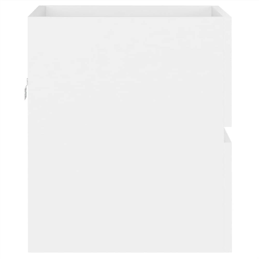 Sink Cabinet with Built-in Basin White Chipboard