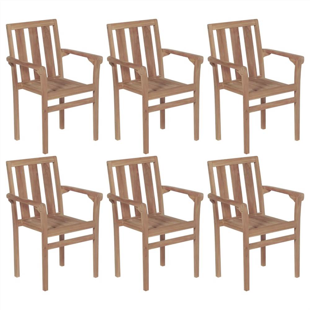 

Stackable Garden Chairs 6 pcs Solid Teak Wood