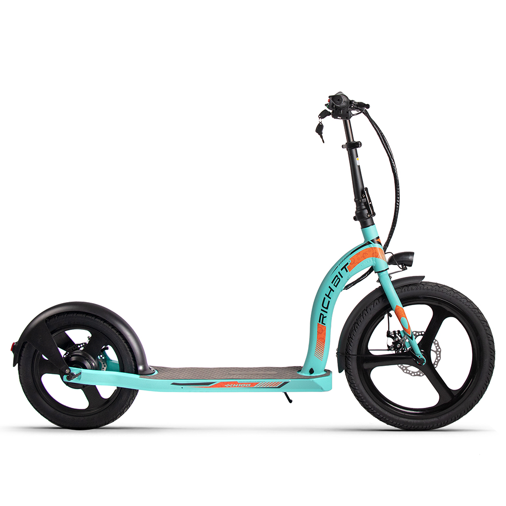 

RICH BIT H100 Folding Electric Kick Scooter Scooter 36V*10Ah Battery Front 20inch Rear 16inch Integrated Wheel Alloy aluminum frame 350W Motor - Blue, Gray