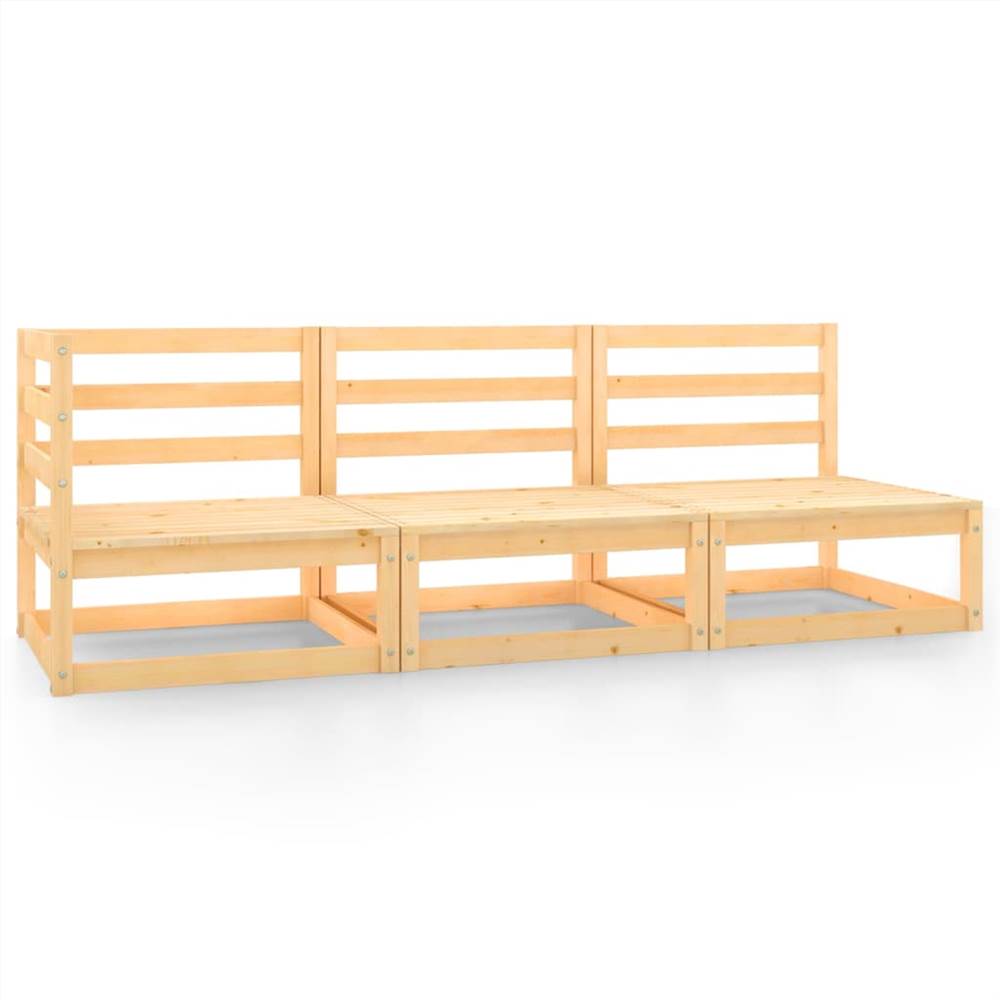 

3 Piece Garden Lounge Set Solid Pinewood