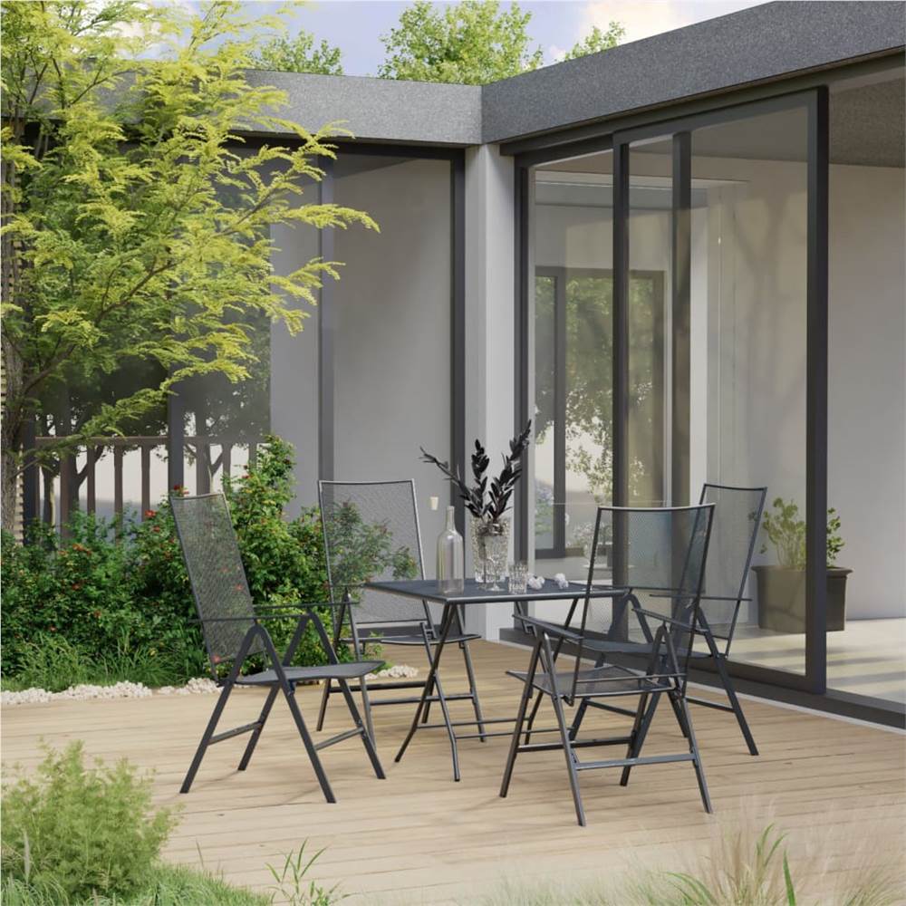 

5 Piece Garden Dining Set Steel Anthracite