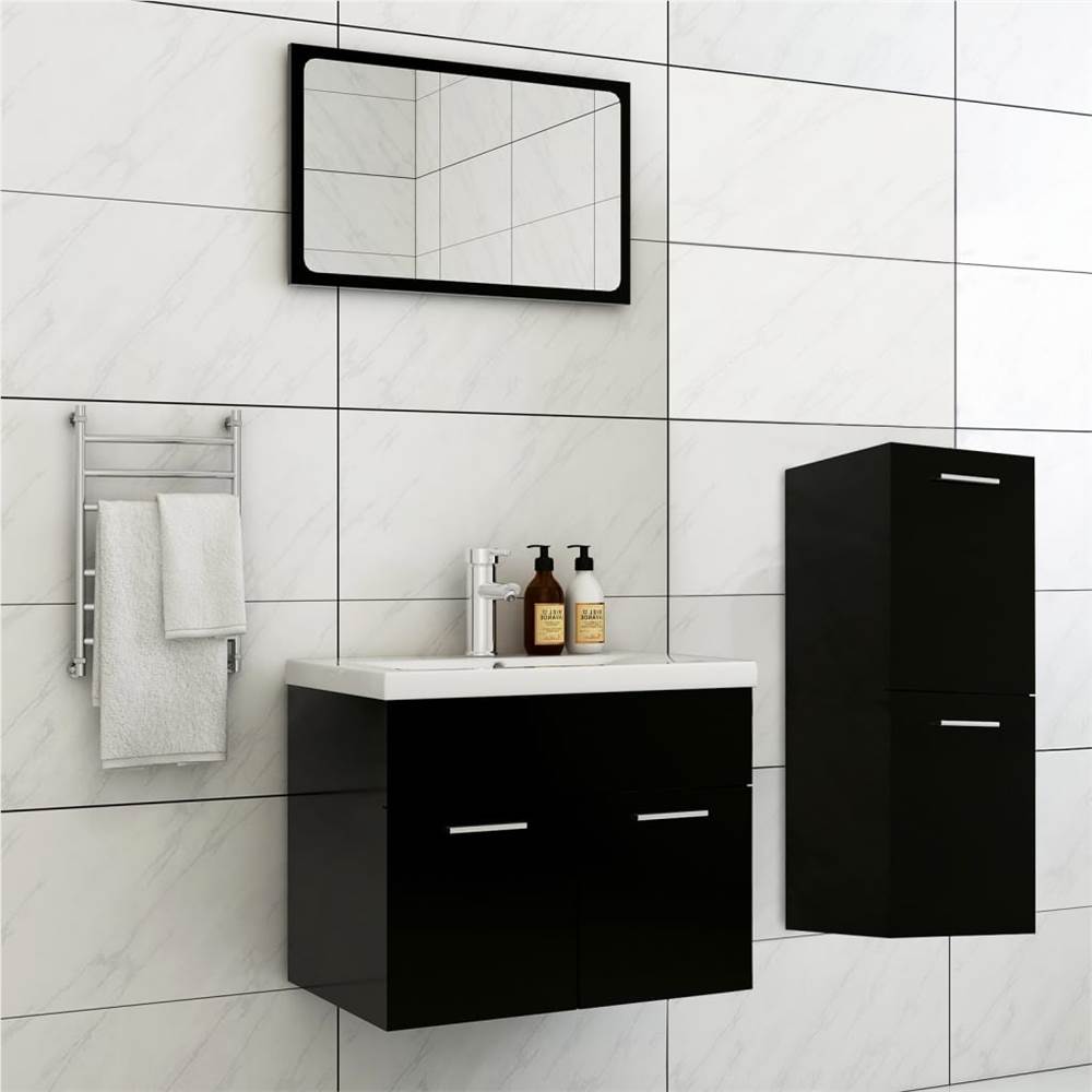 Fürdőszobabútor készlet fekete forgácslap