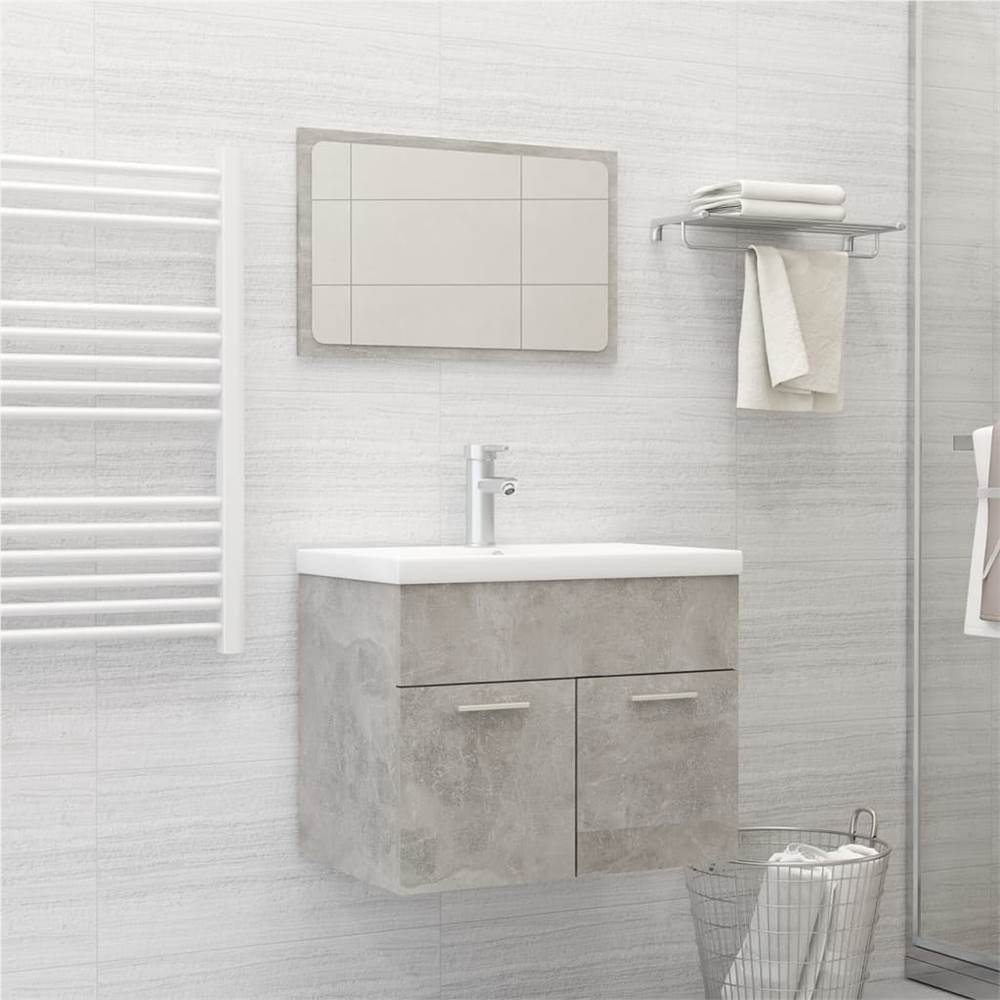 

Bathroom Furniture Set Concrete Grey Chipboard