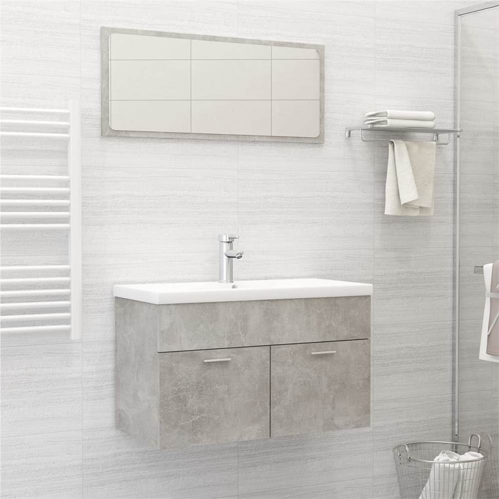 

Bathroom Furniture Set Concrete Grey Chipboard