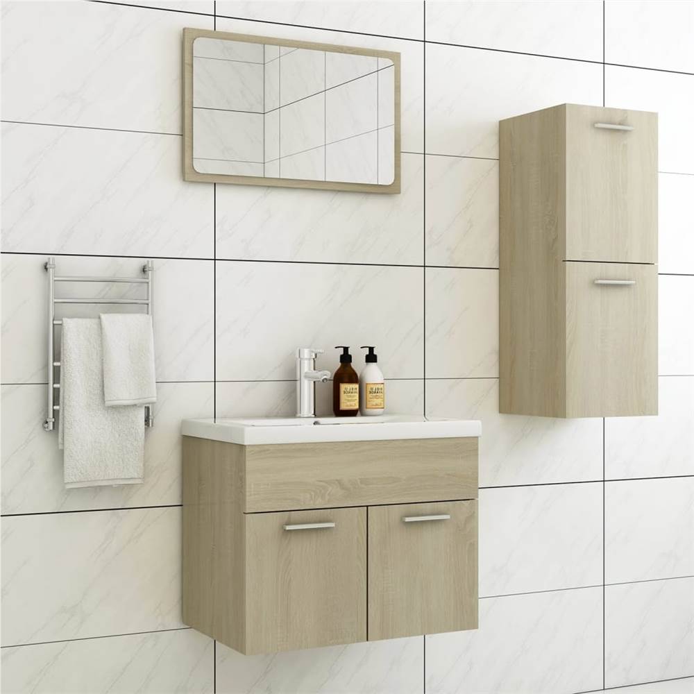 

Bathroom Furniture Set Sonoma Oak Chipboard