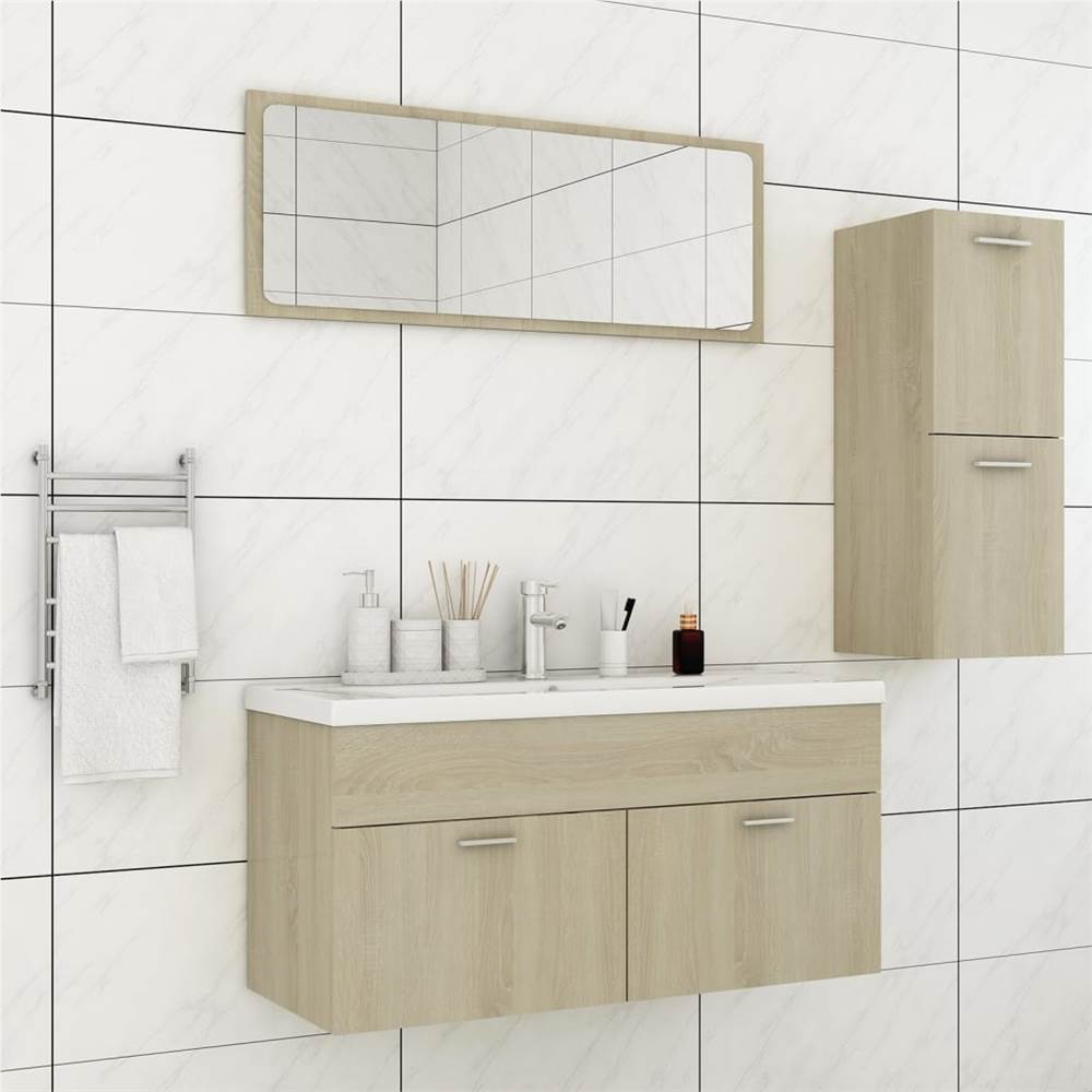 

Bathroom Furniture Set Sonoma Oak Chipboard