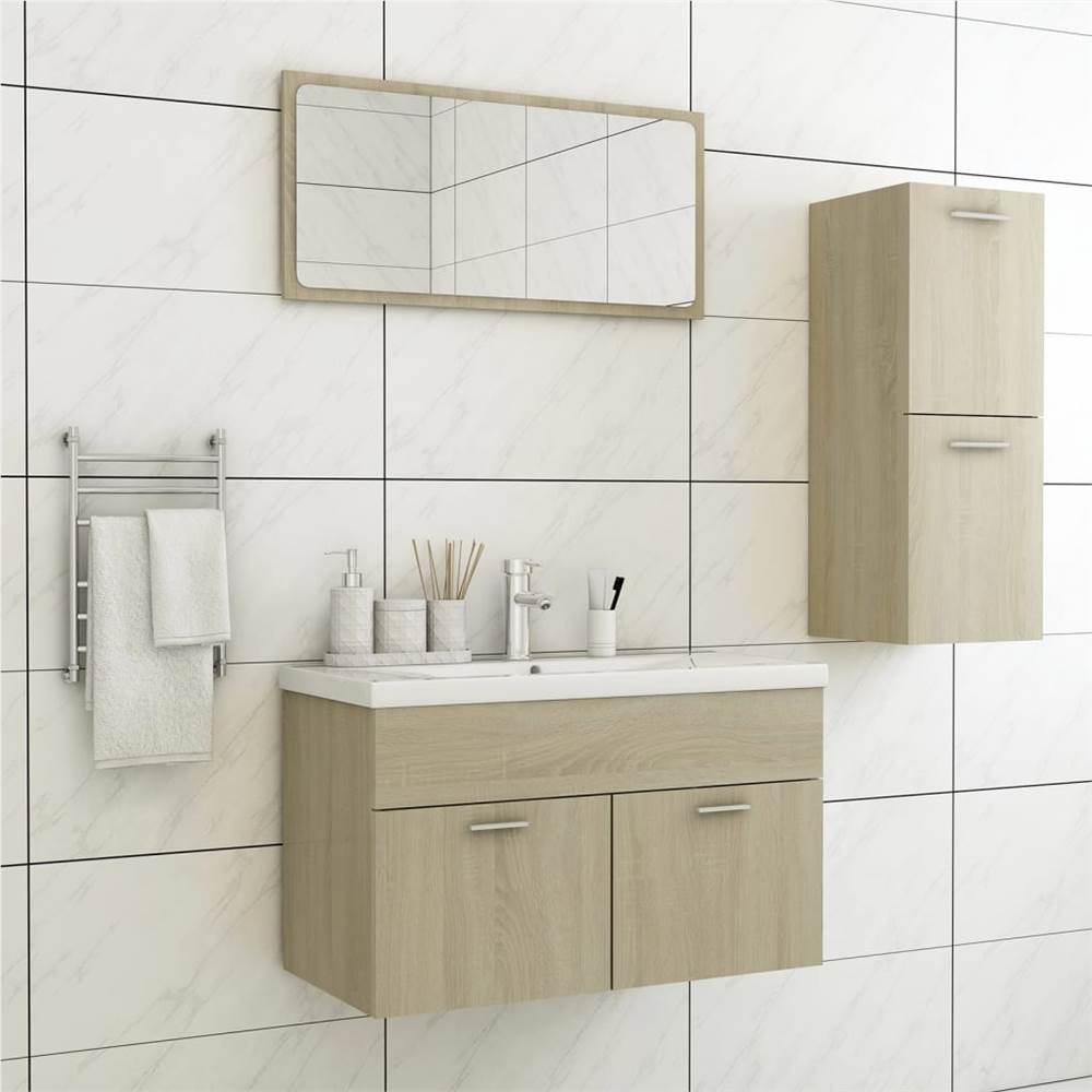 

Bathroom Furniture Set Sonoma Oak Chipboard