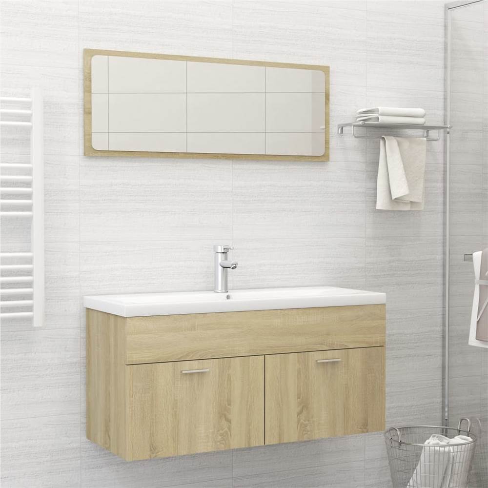 

Bathroom Furniture Set Sonoma Oak Chipboard