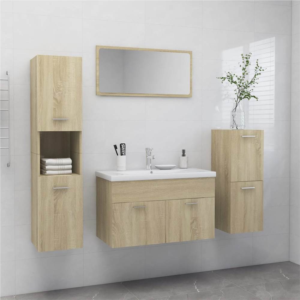 

Bathroom Furniture Set Sonoma Oak Chipboard