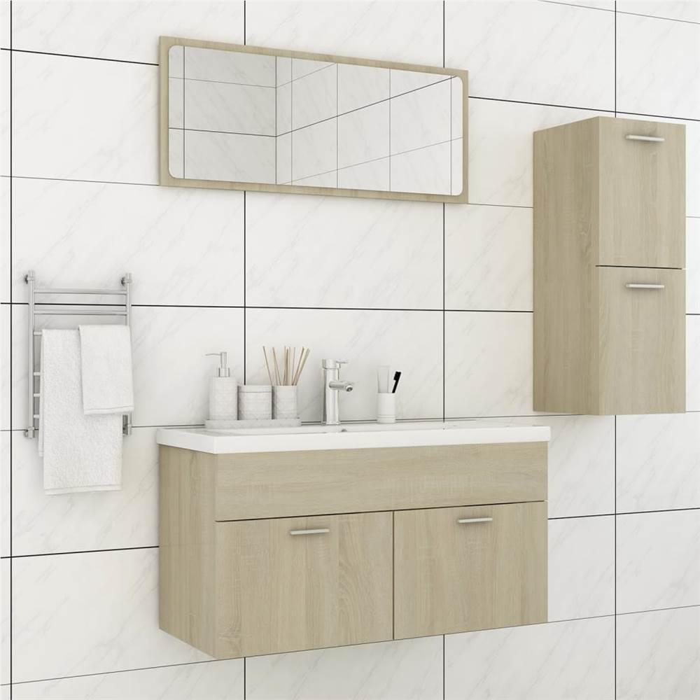 

Bathroom Furniture Set Sonoma Oak Chipboard
