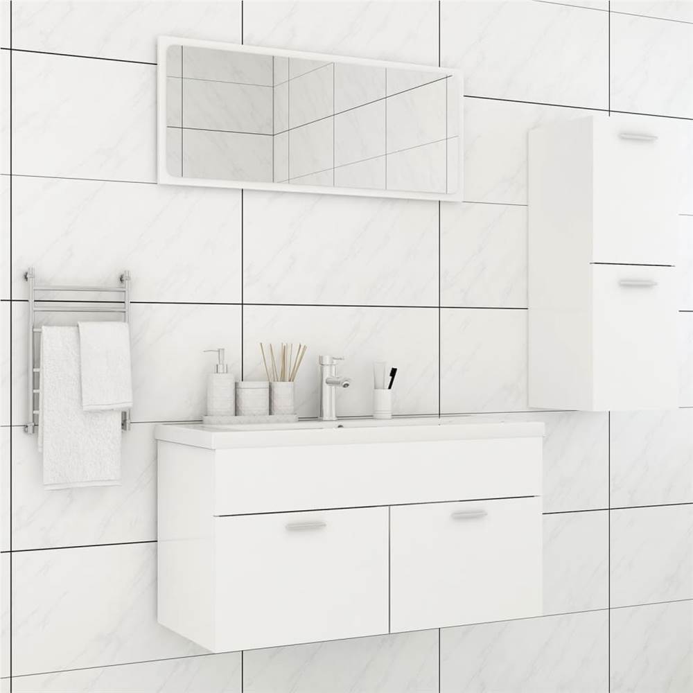

Bathroom Furniture Set White Chipboard
