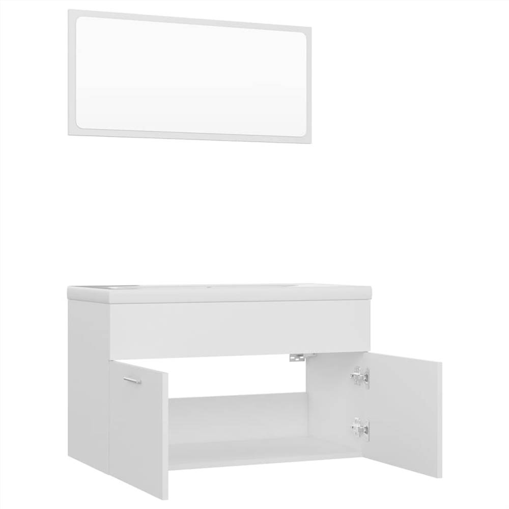 Bathroom Furniture Set White Chipboard