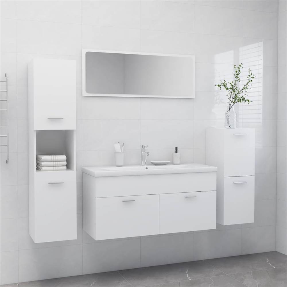 

Bathroom Furniture Set White Chipboard