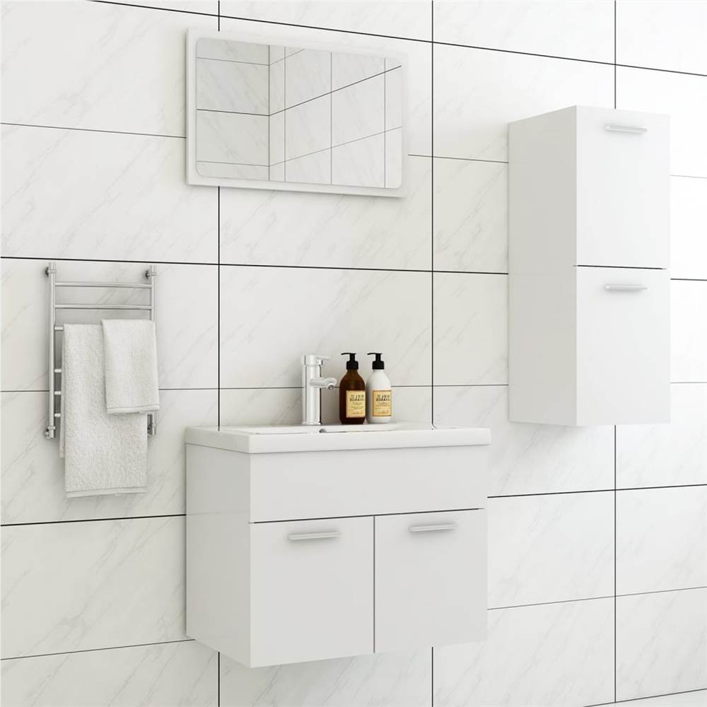 

Bathroom Furniture Set White Chipboard