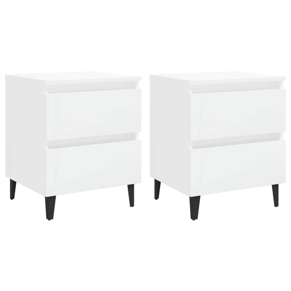 

Bed Cabinets 2 pcs High Gloss White 40x35x50 cm Chipboard