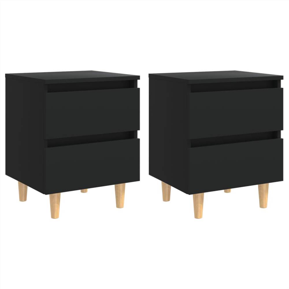 

Bed Cabinets with Solid Pinewood Legs 2 pcs Black 40x35x50 cm