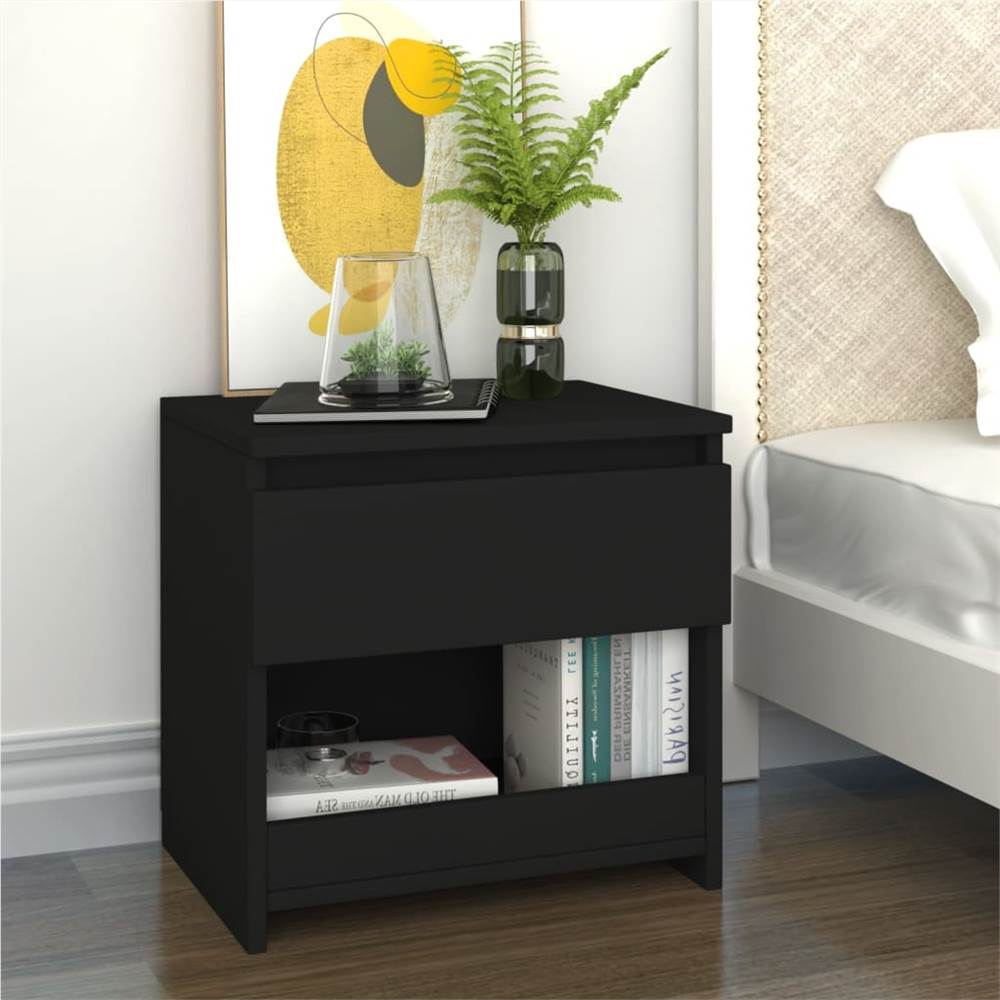 

Bedside Cabinet Black 40x30x39 cm Chipboard