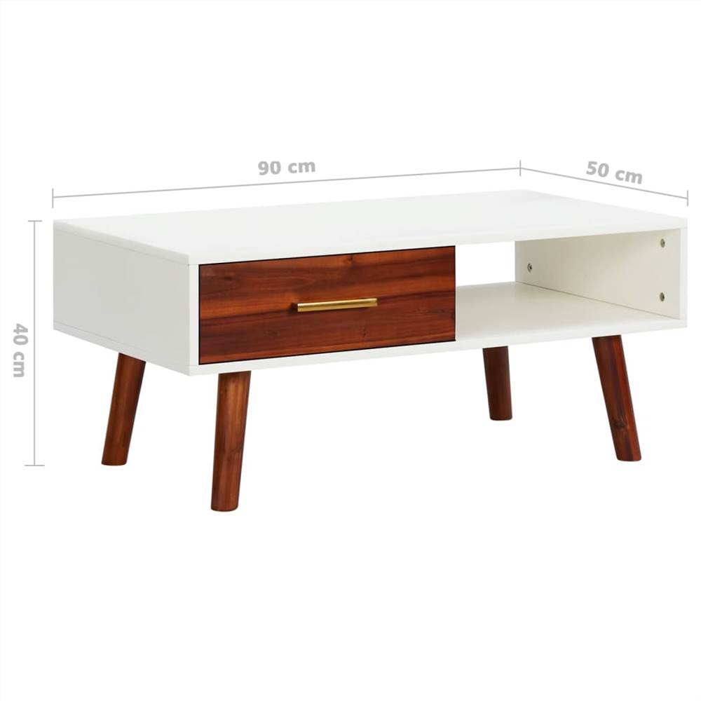 Coffee Table 90x50x40 cm Solid Acacia Wood and MDF