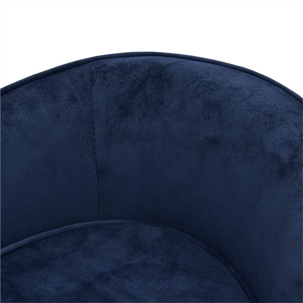 Dog Sofa Blue 69x49x40 cm Plush and Faux Leather