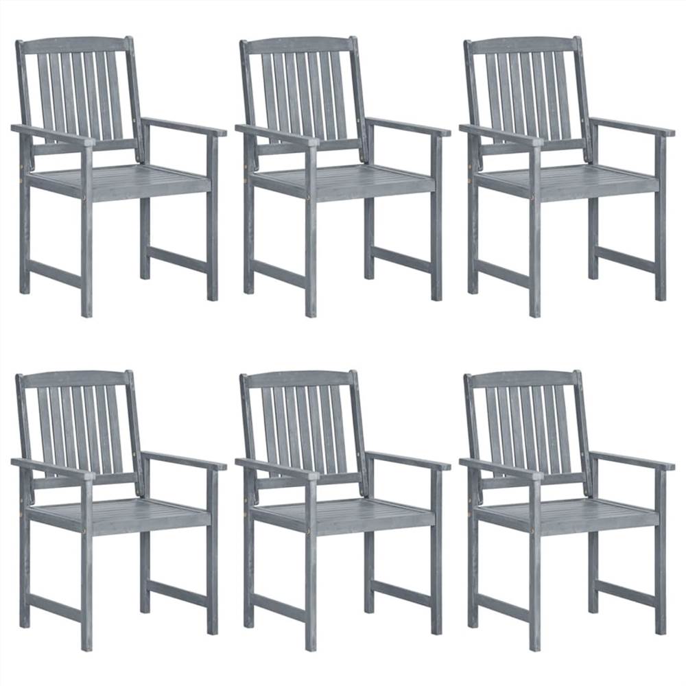 

Garden Chairs 6 pcs Solid Acacia Wood Grey