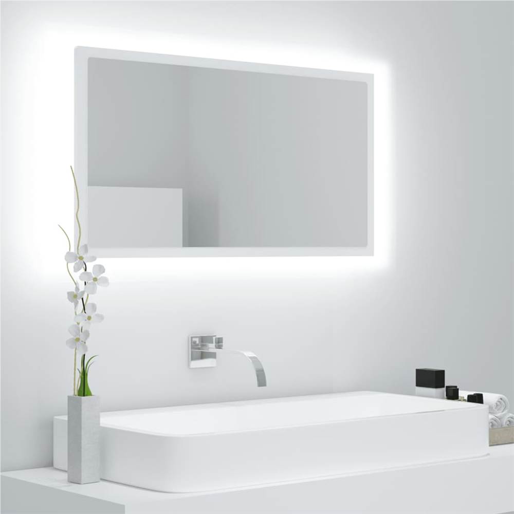 

LED Bathroom Mirror White 80x8.5x37 cm Chipboard