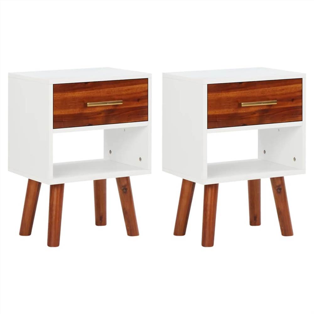 

Nightstands 2 pcs 40x30x57 cm Solid Acacia Wood and MDF