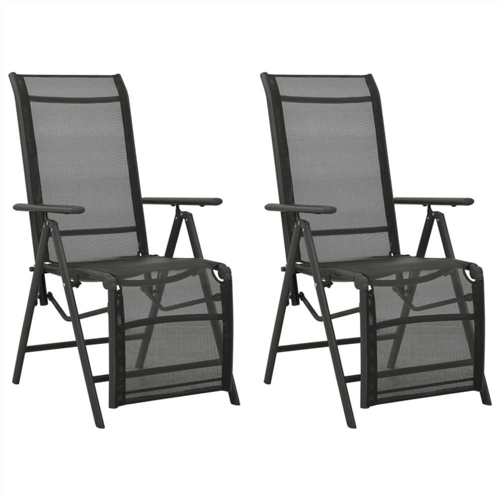 

Reclining Garden Chairs 2pcs Textilene and Aluminium Anthracite