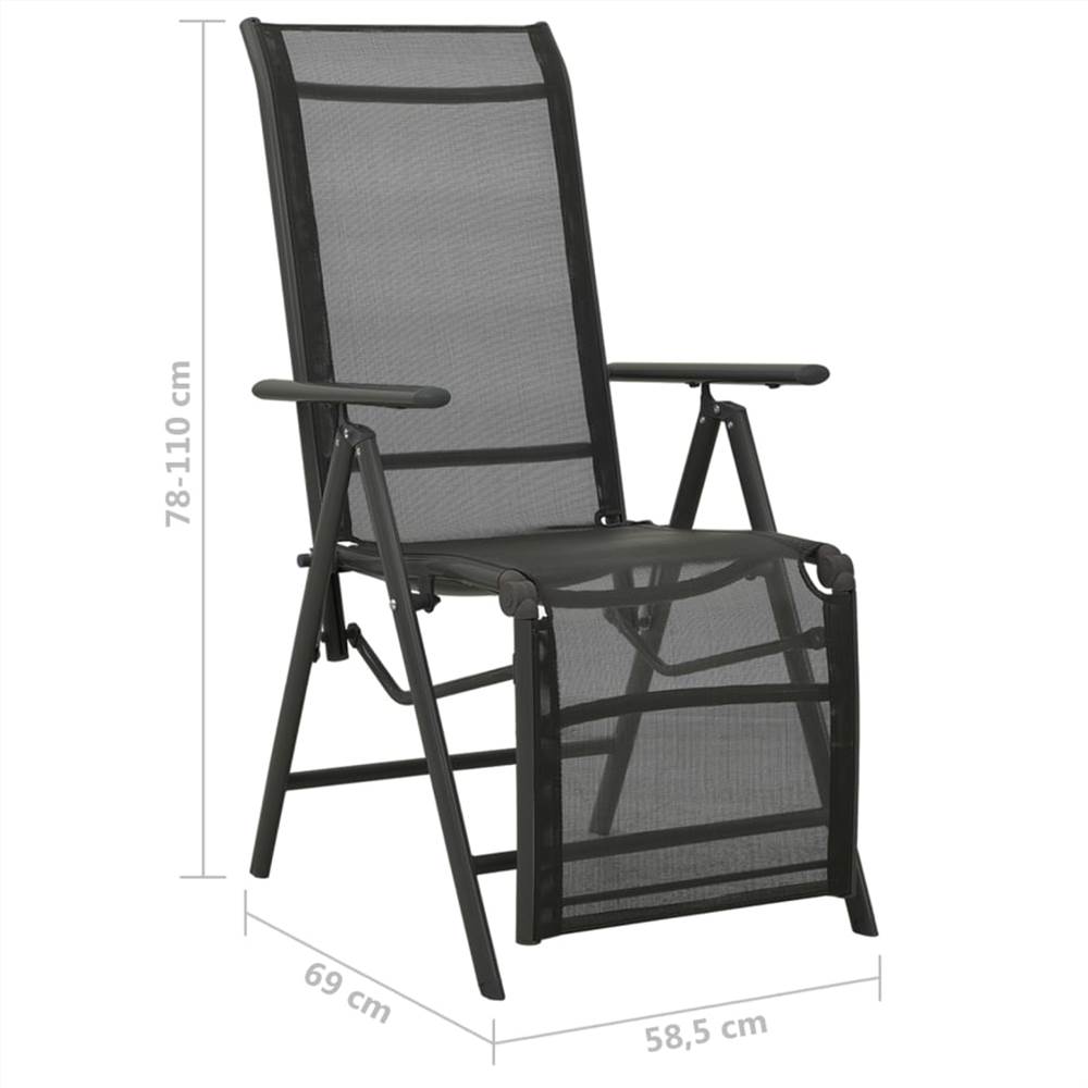 Reclining Garden Chairs 2pcs Textilene and Aluminium Anthracite