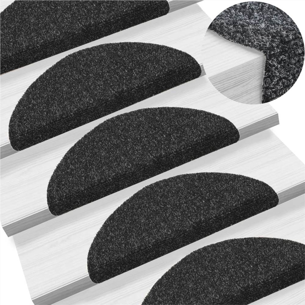 

Self-adhesive Stair Mats 5 pcs Black 54x16x4 cm Needle Punch