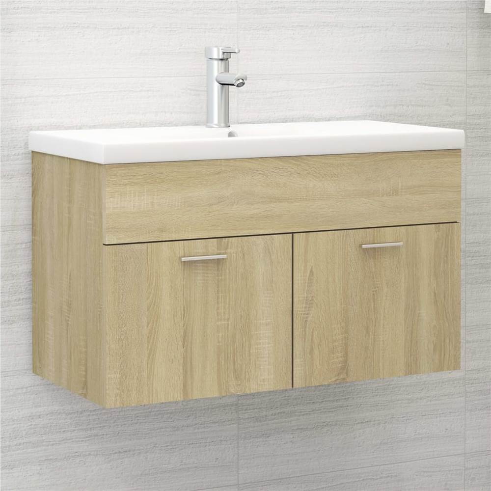 

Sink Cabinet with Built-in Basin Sonoma Oak Chipboard