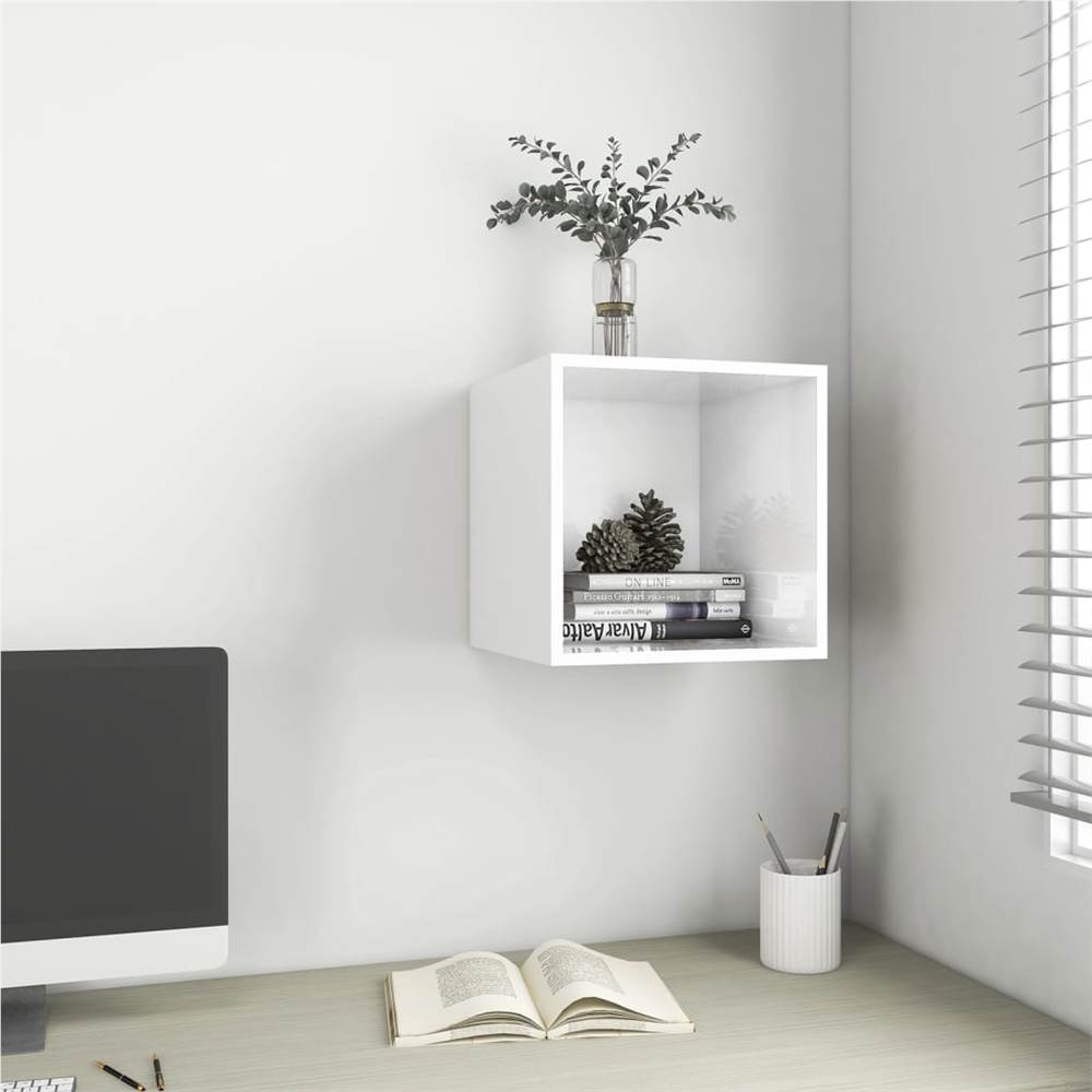 

Wall Cabinet High Gloss White 37x37x37 cm Chipboard