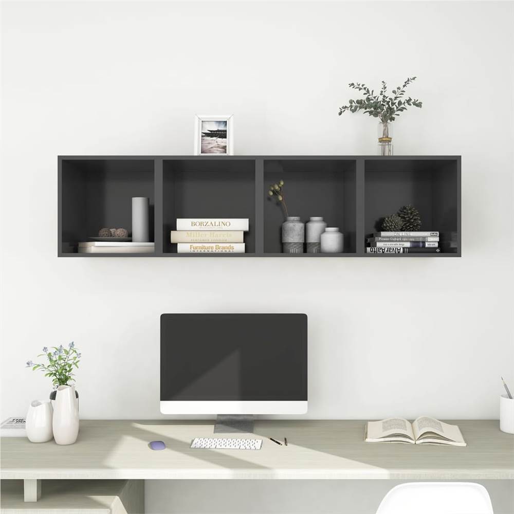 

Wall Cabinets 4 pcs Grey 37x37x37 cm Chipboard