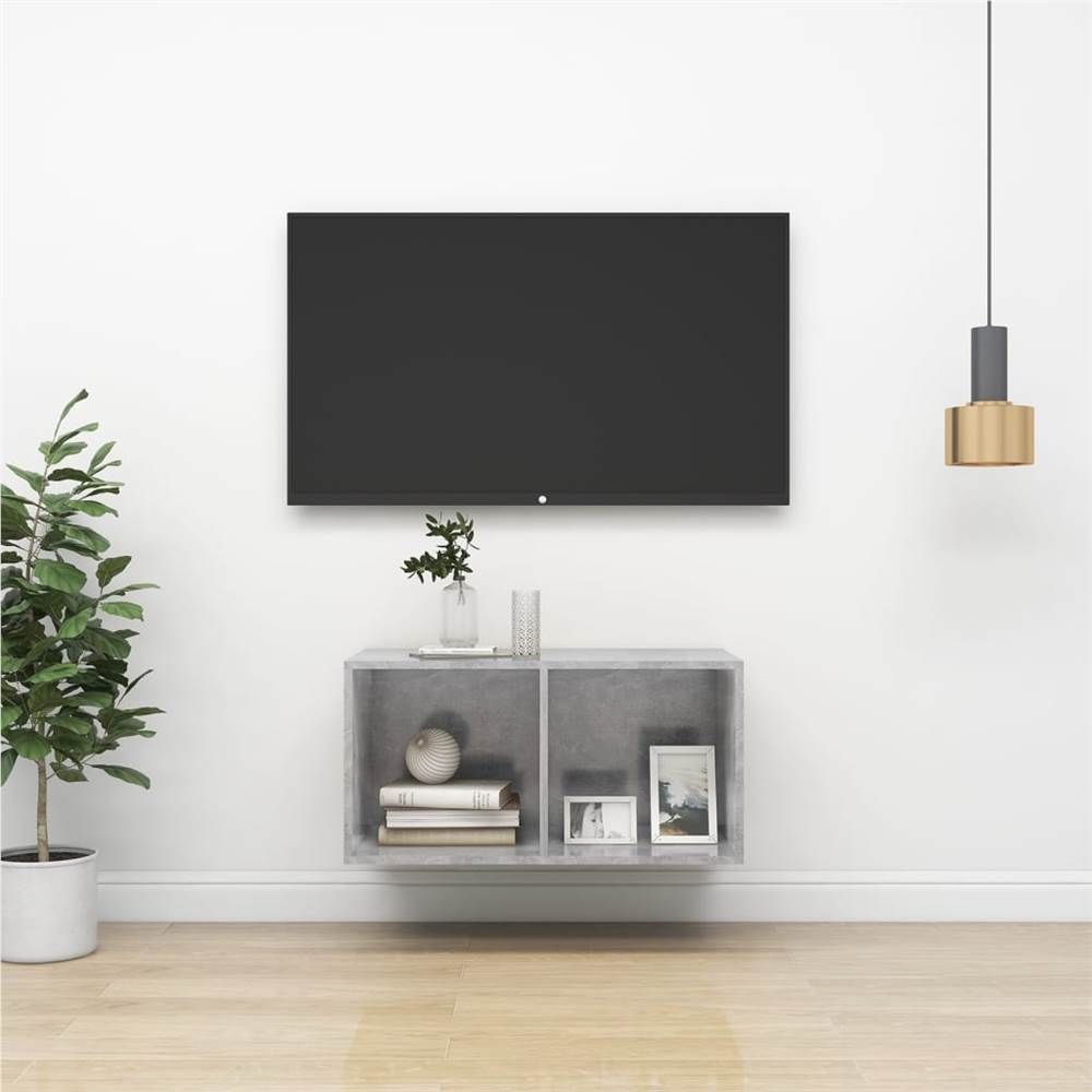 

Wall-mounted TV Cabinet Concrete Grey 37x37x72 cm Chipboard