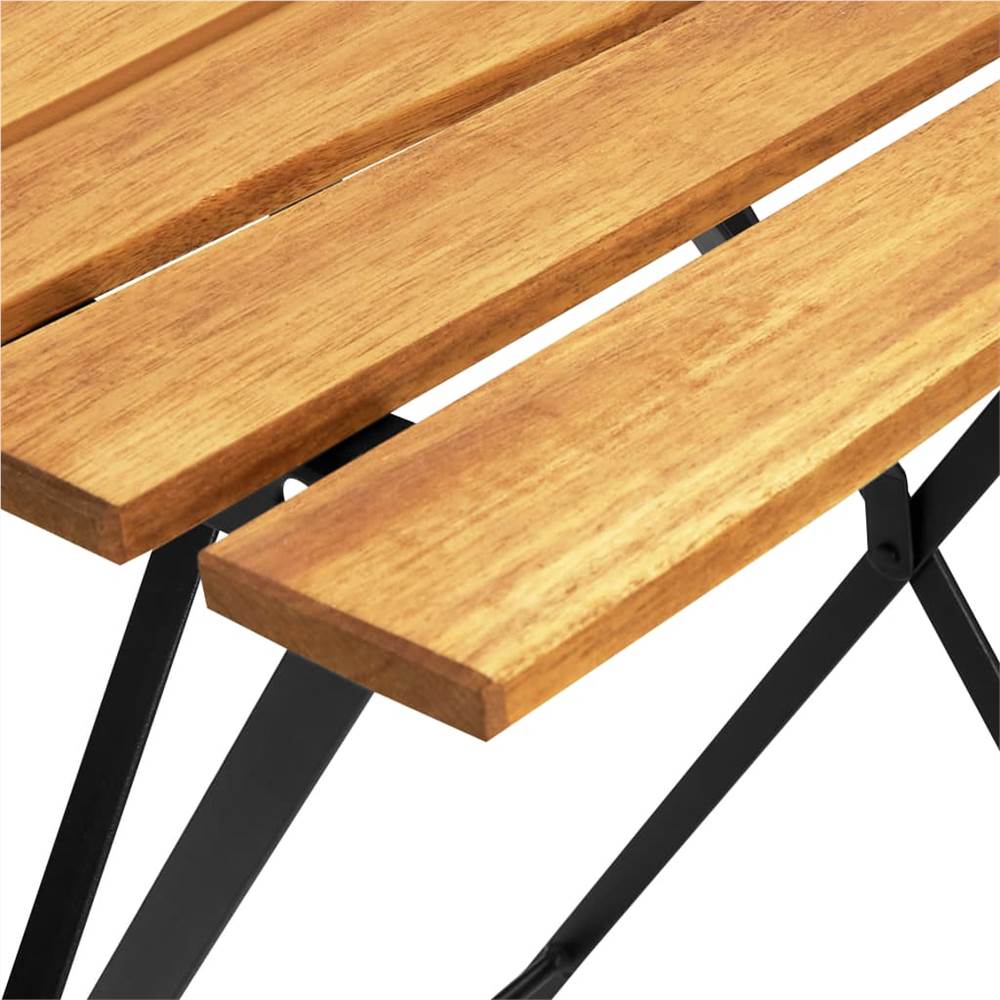 3 Piece Folding Bistro Set Solid Acacia Wood